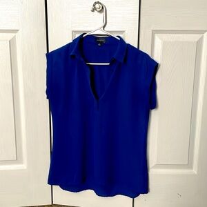 Blue cap sleeve blouse from the Limited.